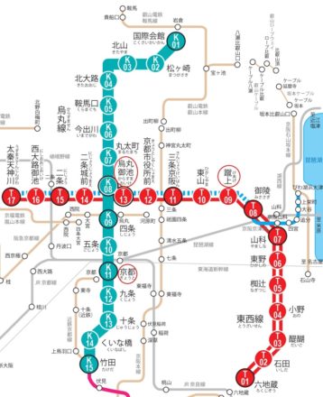 京都市営地下鉄 路線図