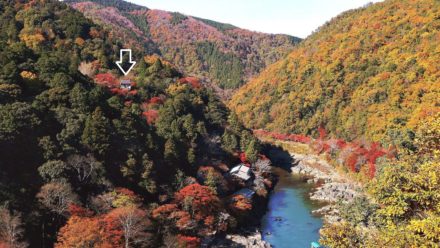 嵐山公園 展望台からの大悲閣 千光寺